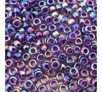 Perles de rocaille rondes Miyuki taille 6/0 20 grammes violet bordé d'améthyste AB