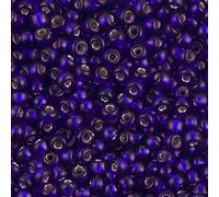 Perles de rocaille rondes Miyuki taille 80 22 grammes doubl es d'argent violet fonc