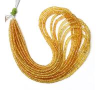 Perles de saphir jaune naturelles, rondelles de saphir à facettes de 3 à 3,5 mm, fil lâche de 20,3 cm par Gems Valley (AMB-5756)