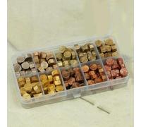 Perles de sceau cire, 200 pièces, perles à cacheter for timbres, cartes sceller, enveloppes(Gold Mix)
