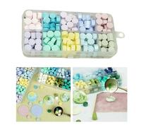 Perles de sceau cire, 200 pièces, perles à cacheter for timbres, cartes sceller, enveloppes(Macaron Mix)