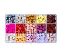 Perles de scellement en cire, ANBOSE 15 couleurs de perles de scellement en cire avec 390PCS perles de scellement en cire, perles de scellement pour la cire de scellement d'enveloppes