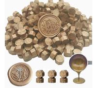 Perles de scellement en cire, ANBOSE 500 pièces perles de cire octogonales pour tampons de scellement en cire, perles de scellement pour la fabrication de scellements en cire (Brown)
