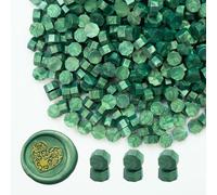 Perles de scellement en cire, Ioggtser 500 PCS Perles de cire à sceller pour tampons de cire, Perles de scellement pour la fabrication de sceaux de cire pour les fêtes (Pine Green)