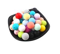 Perles de Silicone Rondes 15mm 50pc Perles de Silicone en vrac pour Bricolage Collier Bracelet