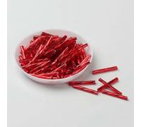 Perles de Tube clairon en verre, entretoise, 10 g/paquet graines clairons torsadées tchèques 25mm for la fabrication bijoux, accessoires couture vêtements for femmes, bricolage(Rosso)