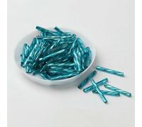 Perles de Tube clairon en verre, entretoise, 10 g/paquet graines clairons torsadées tchèques 25mm for la fabrication bijoux, accessoires couture vêtements for femmes, bricolage(Turquoise)
