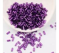 Perles de tube clairon en verre, entretoise, 600/900 pièces 2x4.0mm 2x6mm, breloque cylindrique tchèque for bricolage robe cristal, fabrication nouvelle(Dark Purple,2x4.0mm 900pcs)