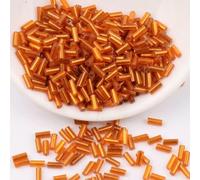 Perles de tube clairon en verre, entretoise, 600/900 pièces 2x4.0mm 2x6mm, breloque cylindrique tchèque for bricolage robe cristal, fabrication nouvelle(Oranje,2x6mm 600pcs)