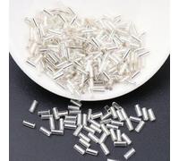 Perles de tube clairon en verre, entretoise, 600/900 pièces 2x4.0mm 2x6mm, breloque cylindrique tchèque for bricolage robe cristal, fabrication nouvelle(Silver,2x6mm 600pcs)