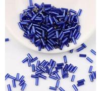 Perles de tube clairon en verre, entretoise, 600/900 pièces 2x4.0mm 2x6mm, breloque cylindrique tchèque for bricolage robe cristal, fabrication nouvelle(Royal Blue,2x6mm 600pcs)