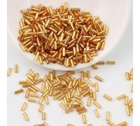 Perles de tube clairon en verre, entretoise, 600/900 pièces 2x4.0mm 2x6mm, breloque cylindrique tchèque for bricolage robe cristal, fabrication nouvelle(Golden,2x6mm 600pcs)