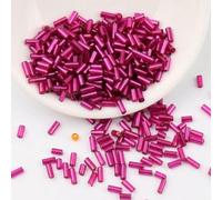 Perles de tube clairon en verre, entretoise, 600/900 pièces 2x4.0mm 2x6mm, breloque cylindrique tchèque for bricolage robe cristal, fabrication nouvelle(Dark Rose,2x4.0mm 900pcs)