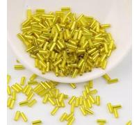 Perles de tube clairon en verre, entretoise, 600/900 pièces 2x4.0mm 2x6mm, breloque cylindrique tchèque for bricolage robe cristal, fabrication nouvelle(Lemon Yellow,2x6mm 600pcs)