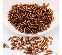 Perles de tube clairon en verre, entretoise, 600/900 pièces 2x4.0mm 2x6mm, breloque cylindrique tchèque for bricolage robe cristal, fabrication nouvelle(Bruin,2x4.0mm 900pcs)