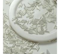 Perles de tube de verre, Entretoise, 20 grammes de matériau rempli d'argent, bricolage perles faites à la main, accessoires bijoux brodés(Tb02)