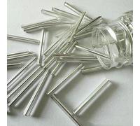 Perles de tube de verre, Entretoise, 20 grammes de matériau rempli d'argent, bricolage perles faites à la main, accessoires bijoux brodés(Tb06)