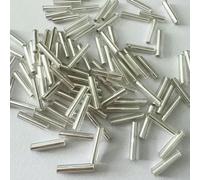 Perles de tube de verre, Entretoise, 20 grammes de matériau rempli d'argent, bricolage perles faites à la main, accessoires bijoux brodés(Tb08)