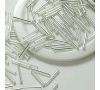 Perles de tube de verre, Entretoise, 20 grammes de matériau rempli d'argent, bricolage perles faites à la main, accessoires bijoux brodés(Tb05)