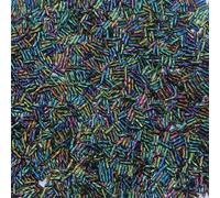 Perles de tube de verre, Entretoise, 300 pièces 2x6mm, clairons torsadés, graines en vrac, bijoux de vêtement for tissu à coudre, bricolage, fabrication fournitures couture(Rainbow)