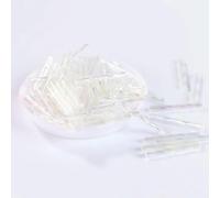 Perles de tube de verre, Entretoise, 36 pièces/lot, 2.5mm x 25mm, graine tchèque torsadée, clairons, fabrication de bijoux/vêtements for femmes, accessoires de couture(AB Transparent)