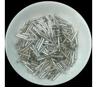 Perles de tube de verre, Entretoise, clairons de couleur argent 10 g/lot, for la fabrication bijoux, couture, broderie, accessoires bricolage(11 12mm 10g)