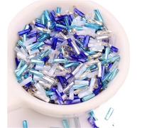 Perles de tube verre torsadées en | Utilisation multicolore de 300/13500 pièces for l'artisanat de bijoux de bricolage(Mix Blues5,450g 13500pcs)