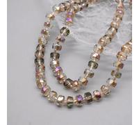 Perles de verre cristal facettées rondes en forme de roue chromatique, 8 mm, 30 pièces/sachet, pour la création de bijoux, bracelets et accessoires DIY - Format A4 - Lot de 30 perles de 5 x 8 mm