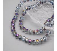 Perles de verre cristal facettées rondes en forme de roue chromatique, 8 mm, 30 pièces/sachet, pour la création de bijoux, bracelets et accessoires DIY - A10-5x8mm (lot de 30 pièces)