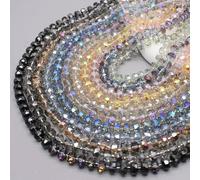 Perles de verre cristal multicolores en forme de roue, 8 mm, 30 pièces/sachet, perles rondes à facettes pour la création de bijoux et accessoires (bracelets, etc.) - Assortiment de 3,0 x 5 x 8 mm