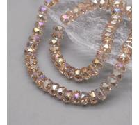 Perles de verre cristal rondes à facettes, forme de roue chromatique, 8 mm, 30 pièces/sachet, pour la création de bijoux et accessoires (bracelets, etc.) - B12-5x8mm (lot de 30).