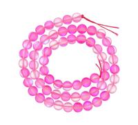 Perles de verre en cristal mat de 6 mm - Perles rondes semi-précieuses synthétiques givrées brillantes en vrac - Pierre de lune synthétique pour la fabrication de bijoux et bracelets - Rouge clair