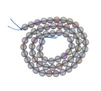 Perles de verre en cristal mat de 6 mm - Perles rondes semi-précieuses synthétiques givrées et brillantes - Pierre de lune synthétique pour la fabrication de bijoux et bracelets - Gris bleu
