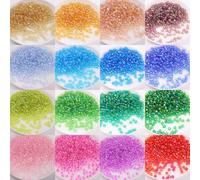Perles de verre espacées de 1,5 mm, 2 mm, 3 mm, 4 mm, perles de verre tchèques colorées AB pour la fabrication de bijoux faits main, la confection de vêtements et la couture. denim blue AB10