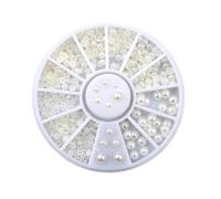Perles Demi-Rondes à Dos Plat 200 Pcs 2/3mm en Résine Beige pour Ongles