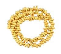 Perles D'espacement De Gravier Irrégulières En Hématite Dorée Mate