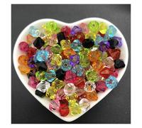 Perles d'espacement en acrylique de 6 mm, 8, 10, perles cristal bicône à facettes for la fabrication bijoux(Mix color,10mm 50pcs)