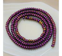 Perles d'espacement en hématite lisses ou à facettes 3 mm, 4 mm, 6 mm, 8 mm, 10 mm (2 x 3 mm, violet métallique)