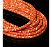 Perles d'espacement en pierre naturelle - Disque plat - Perles rondes en quartz - Perles en vrac - Pour fabrication de bracelets - Orange impérial, 2 x 4 mm (environ 80 pièces)