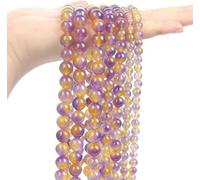 Perles d'espacement en vrac en pierre d'améthyste violette, d'agate, de tourmaline et de jade pour la fabrication de bijoux, de bracelets, d'accessoires d'artisanat - Agates violettes et jaunes - 4 m