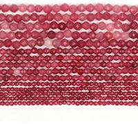 Perles d'espacement en vrac en pierres de saphir bleu à facettes de 2, 3 et 4 mm pour la fabrication de bijoux, accessoires de bracelet à faire soi-même, 15 pouces - Rubis rouge - 3 mm (environ 110 p