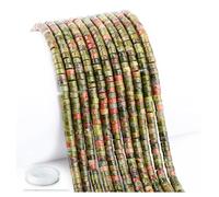 Perles d'espacement Heishi naturelles en unakite en vrac, pierre semi-précieuse ronde et plate en forme de disque pour la fabrication de bijoux, 4 x 2 mm, 39,4 cm