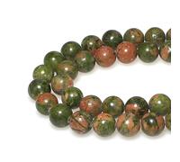 Perles d'espacement rondes en unakite en pierre naturelle de 38,1 cm, 4 m, 6 m, 8 m, 10 mm, 12 m pour la fabrication de bijoux (8 mm) (287, dh)