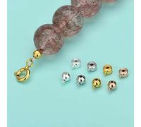 Perles d'extrémité en argent sterling 925 massif véritable, connecteur de perles plates en or 18 carats pour la fabrication de bijoux, 3 mm, couleur or 18 carats, 2 pièces