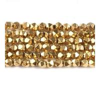 Perles d'hématite irrégulières plaquées or, pierre naturelle, Cube de cœur, perles géométriques pour la fabrication de bijoux, Bracelet à bricoler soi-même