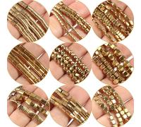 Perles d'hématite plaquées or, perles géométriques irrégulières en pierre naturelle pour la fabrication de bijoux à faire soi-même