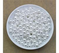 Perles D'imitation Abs Avec Trou,50 À 1000 Pièces,4/6/8/10/12mm,Perle D'espacement Ronde En Plastique Acrylique Pour La Fabrication De Bijoux À Faire Soi-Même - Type White-4mm X 500pcs