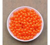 Perles D'imitation Abs Avec Trou,50 À 1000 Pièces,4/6/8/10/12mm,Perle D'espacement Ronde En Plastique Acrylique Pour La Fabrication De Bijoux À Faire Soi-Même - Type Orange-4mm X 500pcs