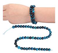 Perles d'oeil de Tigre Bleu, Perles d'oeil de Tigre Bleu en Pierre Naturelle Perles Rondes d'oeil de Tigre Bleu 4mm Pierre Naturelle Bricolage Bijoux Bracelet Accessoire de
