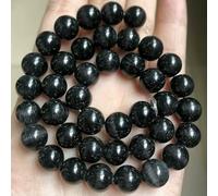 Perles d'opale œil de chat rose de 4/6/8/10/12 mm, en pierre naturelle et verre, pour la création de bijoux, bracelets et accessoires DIY. Lot de 61 perles noires de 6 mm (15 pouces).